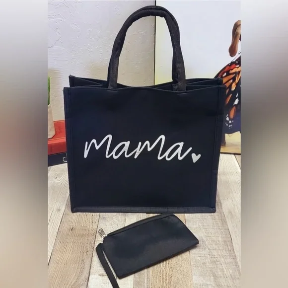 Black 2pc canvas tote!👜 - Picture 4 of 5